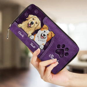 Pets Make Our Lives Whole - Dog & Cat Personalized Custom Leather Long Wallet - Gift For Pet Owners, Pet Lovers