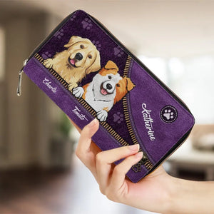A Dog Loves You More - Dog & Cat Personalized Custom Leather Long Wallet - Gift For Pet Owners, Pet Lovers