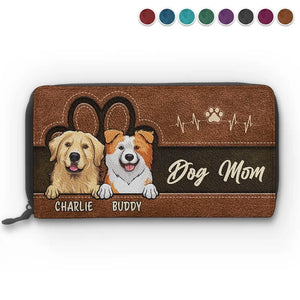 My Fur Mom Brings Me Along - Dog & Cat Personalized Custom Leather Long Wallet - Gift For Pet Owners, Pet Lovers