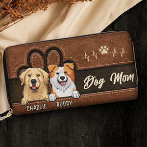 My Fur Mom Brings Me Along - Dog & Cat Personalized Custom Leather Long Wallet - Gift For Pet Owners, Pet Lovers