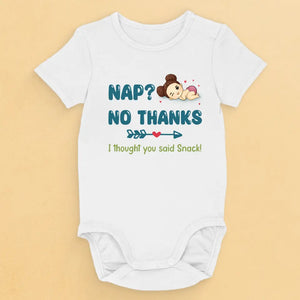 Nap, No Thanks - Family Personalized Custom Baby Onesie - Mother's Day, Baby Shower Gift, Gift For First Mom