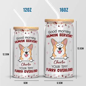 Your Tiny Furry Overlords - Dog & Cat Personalized Custom Glass Cup, Iced Coffee Cup - Gift For Pet Owners, Pet Lovers