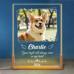 Custom Photo A Dog’s Love Is Forever - Memorial Personalized Custom Shaped 3D LED Walnut Night Light - Sympathy Gift For Pet Owners, Pet Lovers