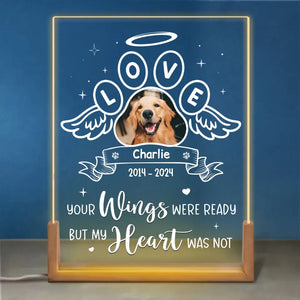 Custom Photo You Left Paw Prints On Our Hearts - Memorial Personalized Custom Shaped 3D LED Walnut Night Light - Sympathy Gift For Pet Owners, Pet Lovers