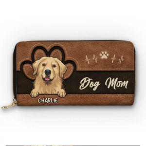 My Fur Mom Brings Me Along - Dog & Cat Personalized Custom Leather Long Wallet - Gift For Pet Owners, Pet Lovers