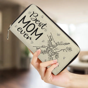 We Have The Best Mom Ever - Family Personalized Custom Leather Long Wallet - Mother's Day, Gift For Mom, Grandma