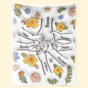 We Love You Mom - Family Personalized Custom 3D Inflated Effect Printed Blanket - Mother's Day, Gift For Mom, Grandma