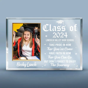 Custom Photo So Proud Of You, Happy Graduation - Family Personalized Custom Rectangle Shaped Acrylic Plaque - Gift for Graduates