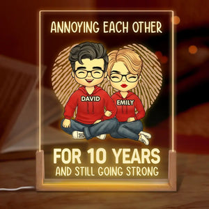 May We Annoying Each Other For Many Years - Couple Personalized Custom Shaped 3D LED Walnut Night Light - Gift For Husband Wife, Anniversary