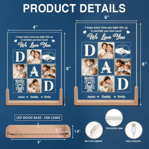 Custom Photo Forever In My Heart - Family Personalized Custom Shaped 3D LED Walnut Night Light - Father's Day, Birthday Gift For Dad