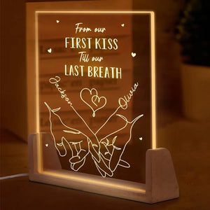 I'm Keeping You, Forever Yours - Couple Personalized Custom Shaped 3D LED Walnut Night Light - Gift For Husband Wife, Anniversary