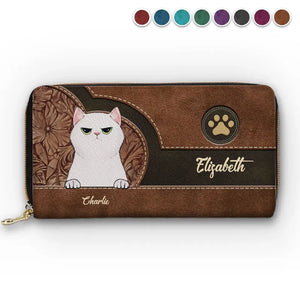 Pets Are Humanizing - Dog & Cat Personalized Custom Leather Long Wallet - Gift For Pet Owners, Pet Lovers