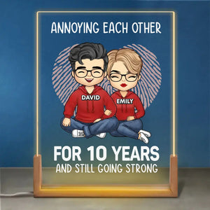 May We Annoying Each Other For Many Years - Couple Personalized Custom Shaped 3D LED Walnut Night Light - Gift For Husband Wife, Anniversary