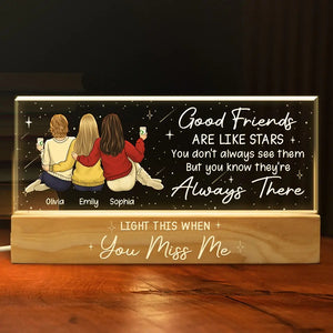 Light This When You Miss Me - Bestie Personalized Custom Acrylic Letters 3D LED Night Light - Gift For Best Friends, BFF, Sisters