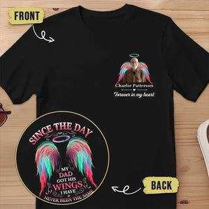 Custom Photo I’m Right Here, In Your Heart - Memorial Personalized Custom Back And Front Printed Unisex T-shirt - Sympathy Gift For Family Members