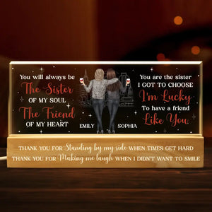 You Will Always Be The Friend Of My Heart - Bestie Personalized Custom Acrylic Letters 3D LED Night Light - Gift For Best Friends, BFF, Sisters