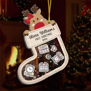 A Baby Is A Wishing Well - Family Personalized Custom 3 Layers Shaker Ornament - Christmas Gift For Baby Kids, Newborn Baby