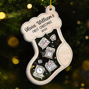 A Happy Baby Has Shining Eyes - Family Personalized Custom 3 Layers Shaker Ornament - Christmas Gift For Baby Kids, Newborn Baby