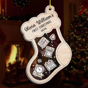 A Happy Baby Has Shining Eyes - Family Personalized Custom 3 Layers Shaker Ornament - Christmas Gift For Baby Kids, Newborn Baby