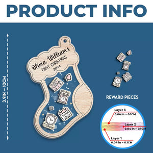 A Happy Baby Has Shining Eyes - Family Personalized Custom 3 Layers Shaker Ornament - Christmas Gift For Baby Kids, Newborn Baby