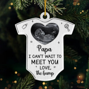 Custom Photo I Can't Wait To Love You - Family Personalized Custom Ornament - Metal Custom Shaped - Christmas Gift For Baby Kids, Newborn Baby