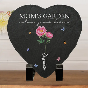 The Mother's Love Is More Beautiful Than Any Flower - Family Personalized Custom Heart Shaped Stone With Stand - Gift For Mom, Grandma