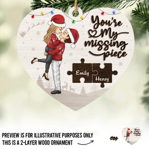 You Are The One I Never Want To Lose - Couple Personalized Custom Shaped 2 Layered Wood Christmas Ornament - Christmas Gift For Husband Wife, Anniversary