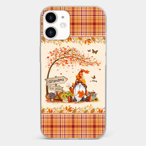 Oh My Gourd I Love Fall - Family Personalized Custom Clear Phone Case - Autumn Fall Gift For Grandma
