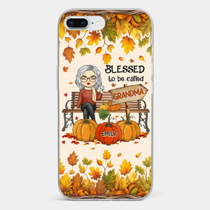 Grandma's Love Is The Heart Of Our Family - Family Personalized Custom Clear Phone Case - Autumn Fall Gift For Grandma