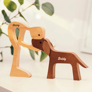 The Love Of A Family Is Life's Greatest Blessing - Dog & Cat Personalized Custom Shaped Wooden Art Puzzle - Wooden Pet Carvings, Wood Sculpture Table Ornaments, Carved Wood Decor - Gift For Pet Owners, Pet Lovers