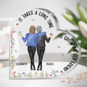 It Takes A Long Time To Grow Old Friends
- Bestie Personalized Custom Heart Shaped Acrylic Plaque - Christmas Gift For Best Friends, BFF, Sisters