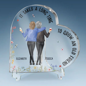 It Takes A Long Time To Grow Old Friends
- Bestie Personalized Custom Heart Shaped Acrylic Plaque - Christmas Gift For Best Friends, BFF, Sisters