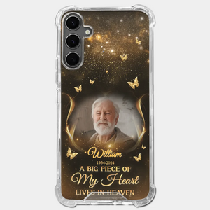 Custom Photo A Big Piece Of My Heart - Memorial Personalized Custom Clear Phone Case - Sympathy Gift For Family Members