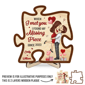 Your Embrace Is My Favorite Place - Couple Personalized Custom 2-Layered Wooden Plaque With Stand - Gift For Husband Wife, Anniversary