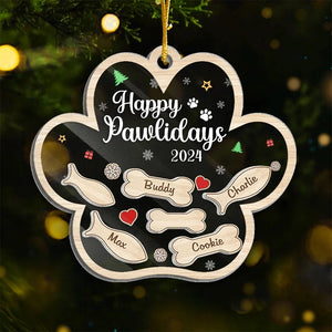 Best Friend For Life - Dog & Cat Personalized Custom 3 Layers Shaker Ornament - Christmas Gift For Pet Owners, Pet Lovers