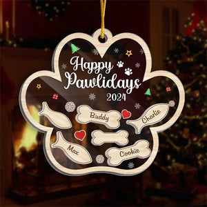 Best Friend For Life - Dog & Cat Personalized Custom 3 Layers Shaker Ornament - Christmas Gift For Pet Owners, Pet Lovers