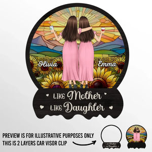 Forever My Mom, Always My Friend - Family Personalized Custom Car Visor Clip - Gift For Mom, Daughter