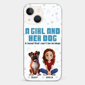 A Girl And Her Dogs - Dog Personalized Custom Clear Phone Case - Gift For Pet Owners, Pet Lovers
