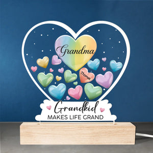A Garden Of Love Grows In A Grandma's Heart - Family Personalized Custom Shaped 3D LED Light - Gift For Grandma, Grandpa, Grandkid