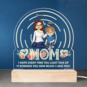 Home Is Wherever Mom Is - Family Personalized Custom Shaped Acrylic LED Light - Mother's Day, Gift For Mom