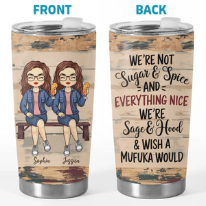 We’re Sisters Connected By Heart - Bestie Personalized Custom Tumbler - Gift For Best Friends, BFF, Sisters