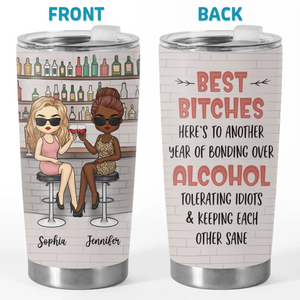 We’re Fierce, Fabulous And Unbreakable - Bestie Personalized Custom Tumbler - Gift For Best Friends, BFF, Sisters