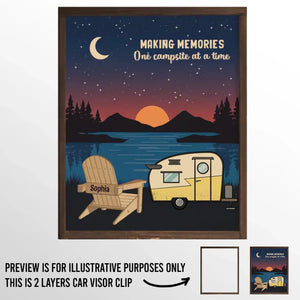 Adventure Awaits In Every Sunrise - Family Personalized Custom Car Visor Clip - Gift For Yourself, Best Friends, Siblings, Family Members