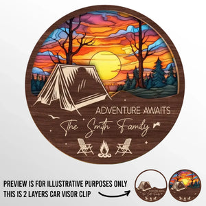 Breathe In Nature - Family Personalized Custom Car Visor Clip - Gift For Yourself, Best Friends, Siblings, Family Members