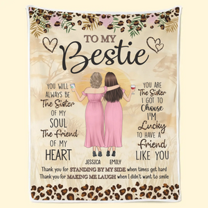 Our Friendship Is Written On My Heart - Bestie Personalized Custom Blanket - Gift For Best Friends, BFF, Sisters