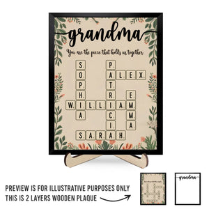 A Grandma’s Love Is Timeless And Unconditional - Family Personalized Custom 2-Layered Wooden Plaque With Stand - Mother's Day Gift For Mom, Grandma