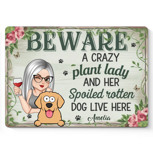 My Happy Place - Dog Personalized Custom Home Decor Metal Sign - House Warming Gift For Pet Owners, Pet Lovers