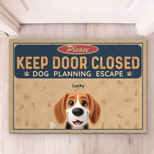 Keep Door Closed, Cat’s On A Mission - Dog & Cat Personalized Custom Home Decor Decorative Mat - House Warming Gift For Pet Owners, Pet Lovers