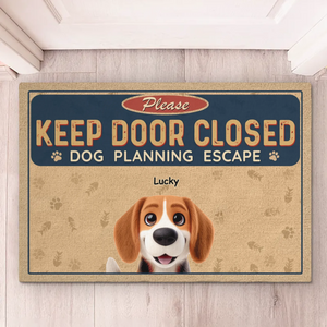 Keep Door Closed, Cat’s On A Mission - Dog & Cat Personalized Custom Home Decor Decorative Mat - House Warming Gift For Pet Owners, Pet Lovers