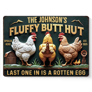 Last One In Is A Rotten Egg - Family Personalized Custom Home Decor Metal Sign - House Warming Gift For Yourself, Husband Wife, Best Friends, Family Members